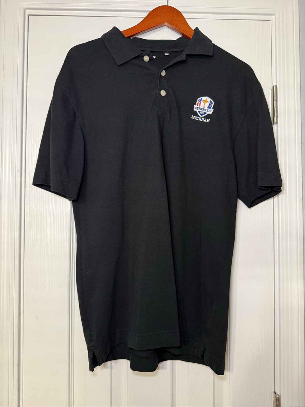 Cutter & Buck Black Golf Polo Drytec Men’s Size Medium 2012 Ryder Cup Medinah